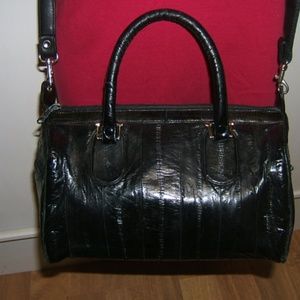 Beautiful Black Eel Skin Large Leather Bag